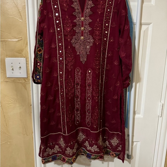 Eid / Diwali Pakistani/ Indian fancy kameez shalwar size large - Picture 6 of 7